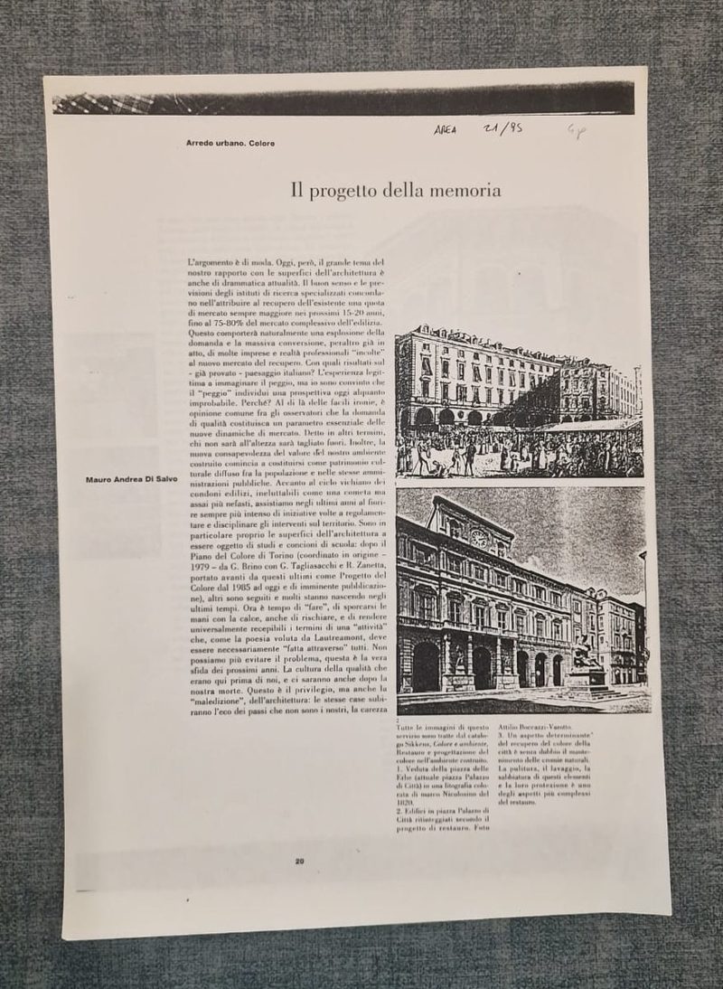 Il progetto della memoria — Area n. 21