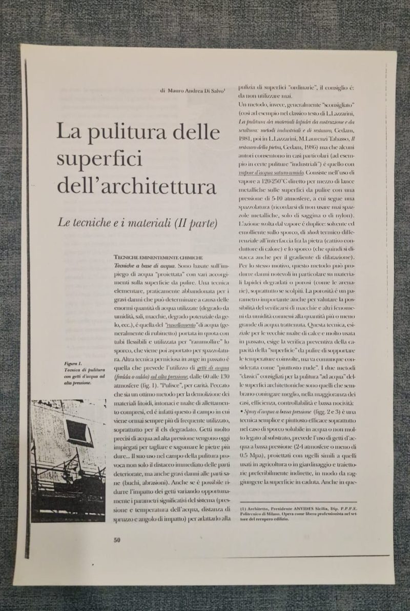 La pulitura delle superfici — tecniche