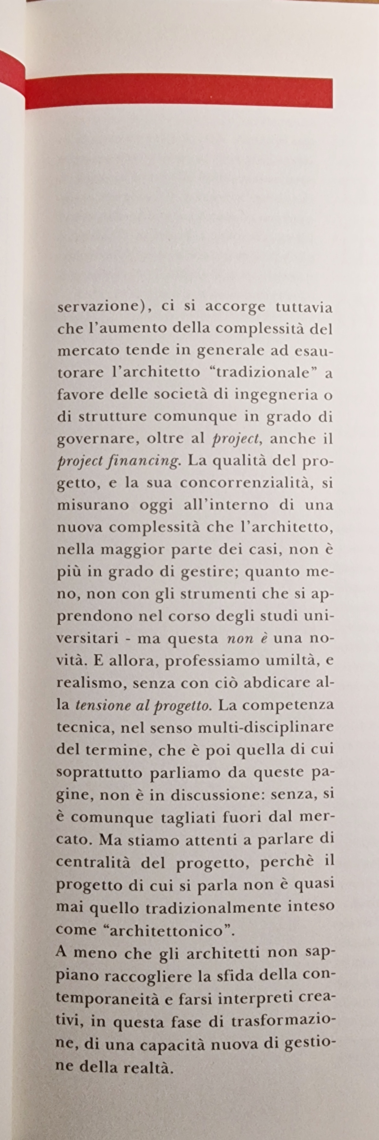Sulla centralità del progetto p.1