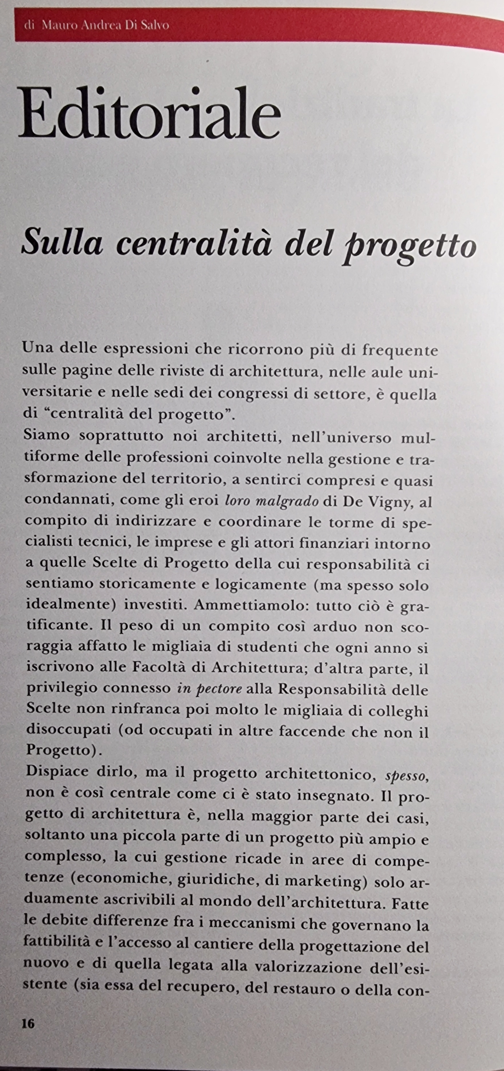 Sulla centralità del progetto p.2